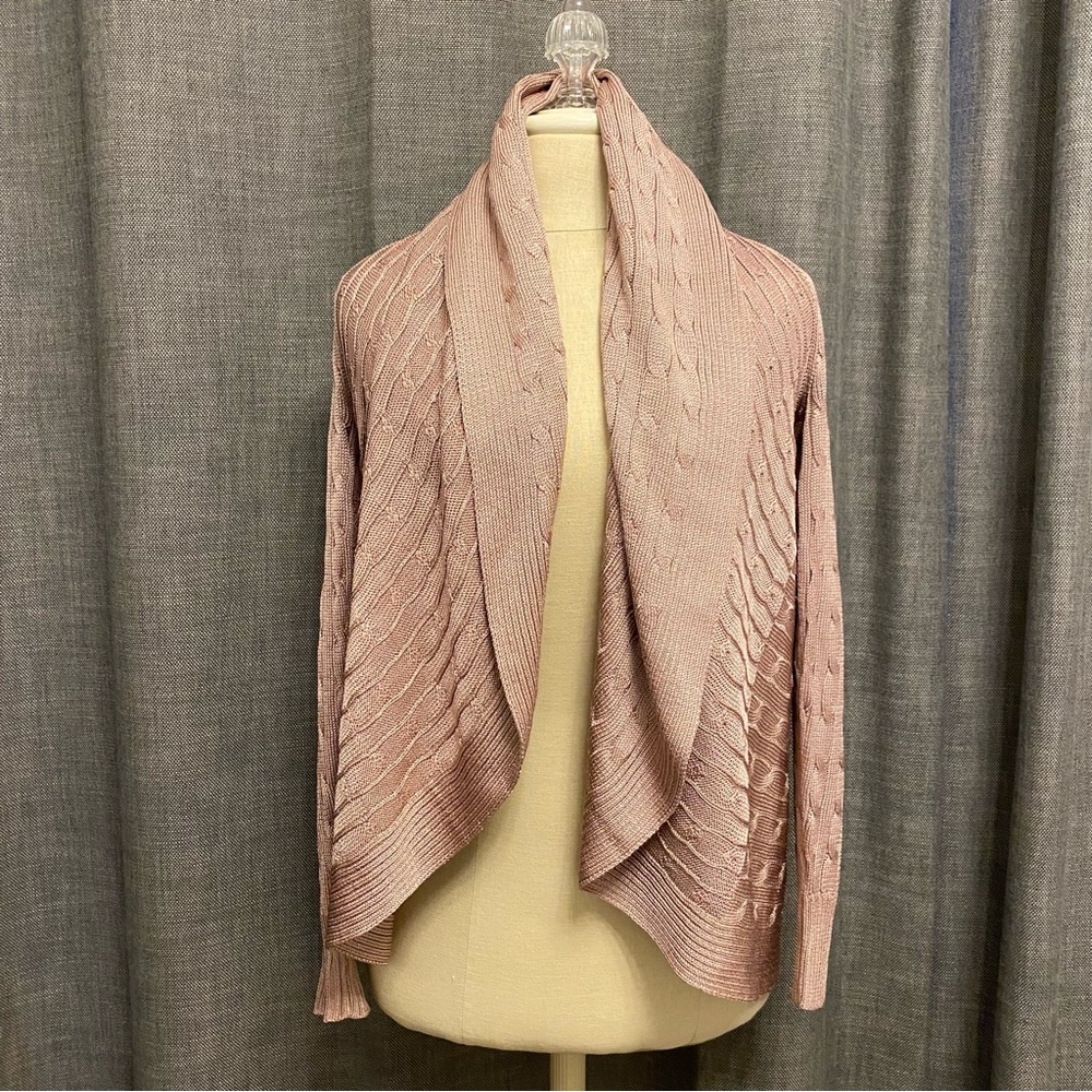 Ralph Lauren Black Label Silk Cable-Knit Circle Cardigan Size XS